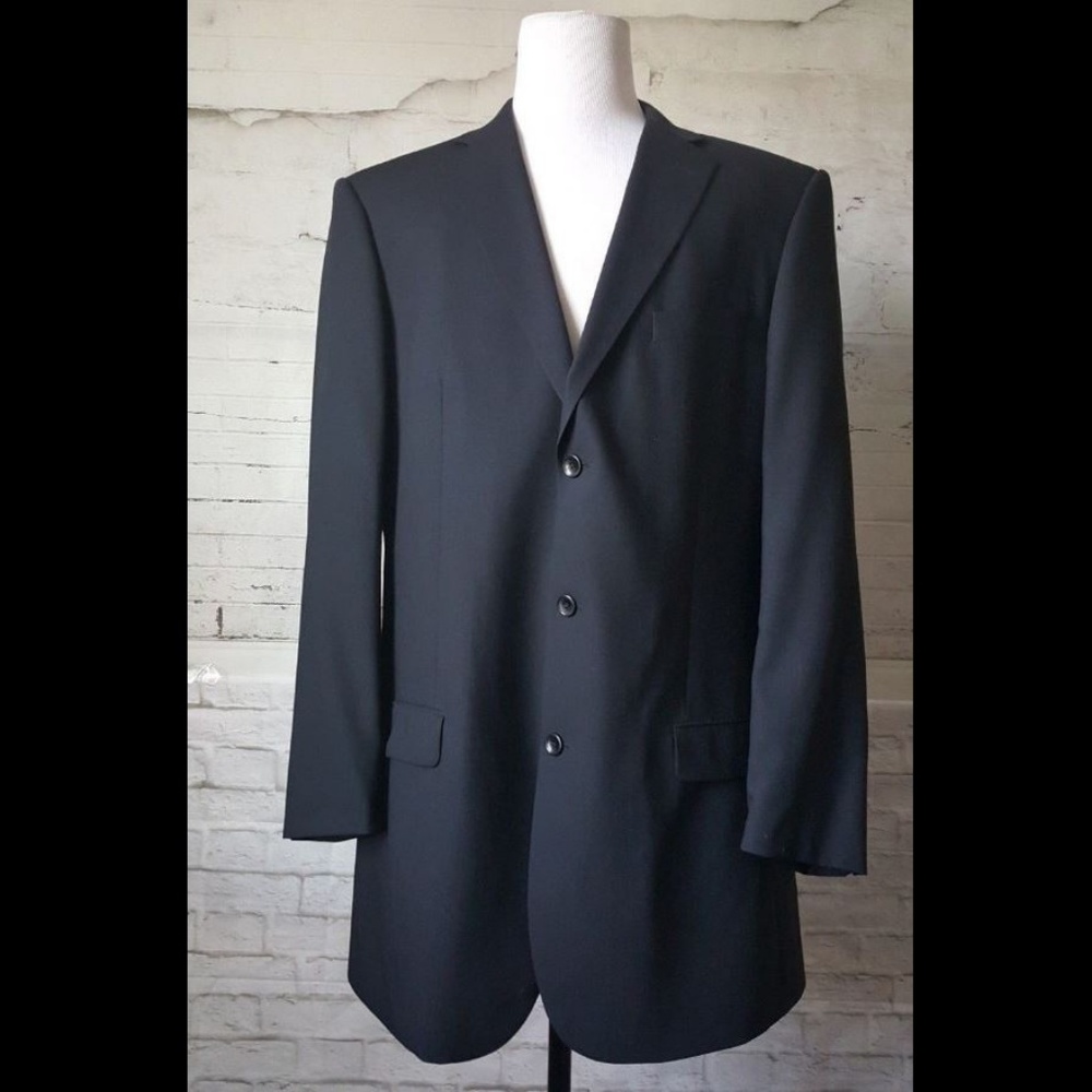Emanuel Ungaro Black Elegant Suit Jacket 46 X-Long